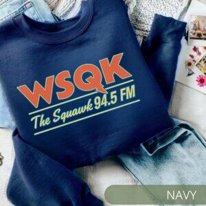 Retro WSQK Radio Station Sweatshirt, Vintage 80s Hawkins Graphic Crewneck